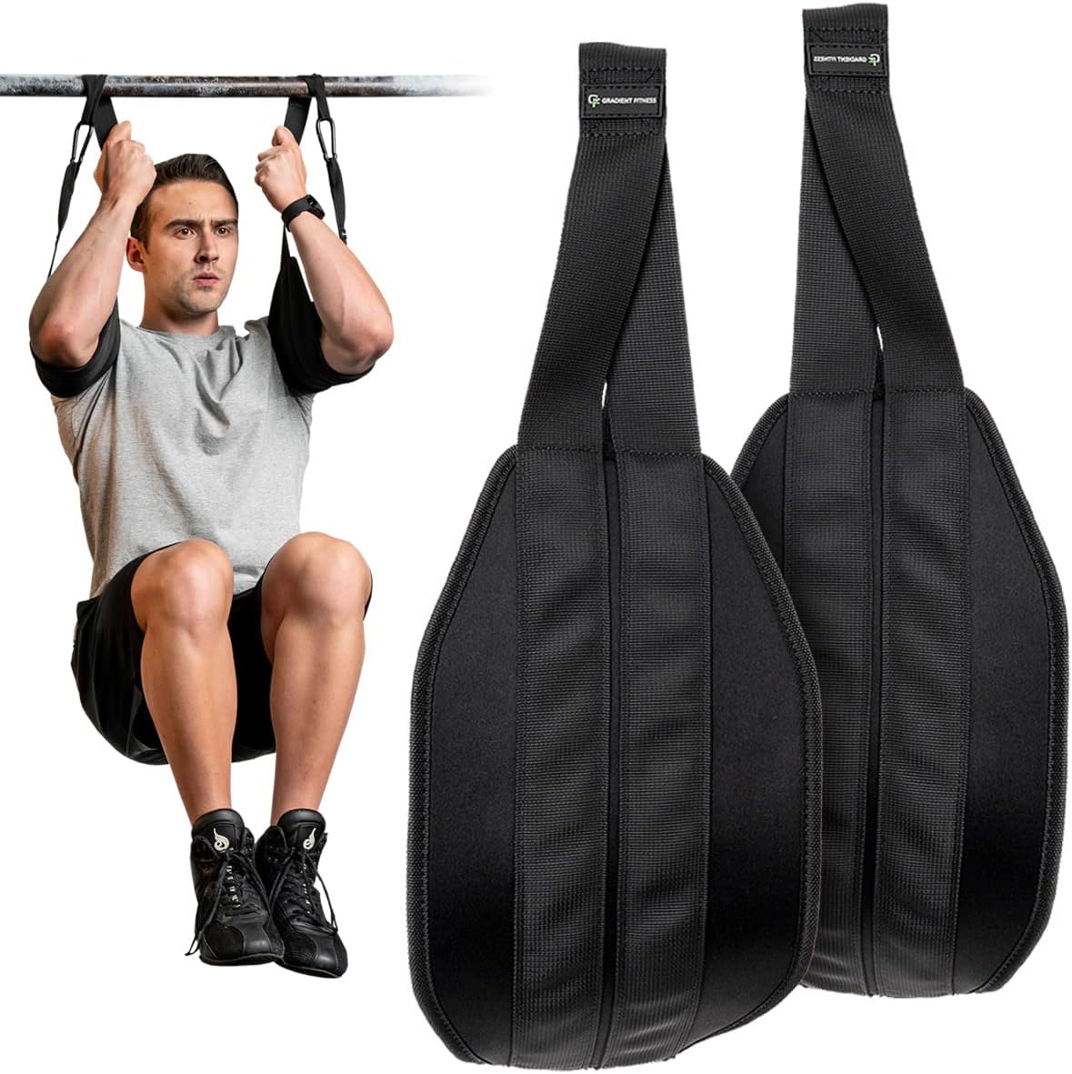 Gradient Fitness Hanging Ab Straps (2 pack) - Pull Up Straps, Ab Sling Straps