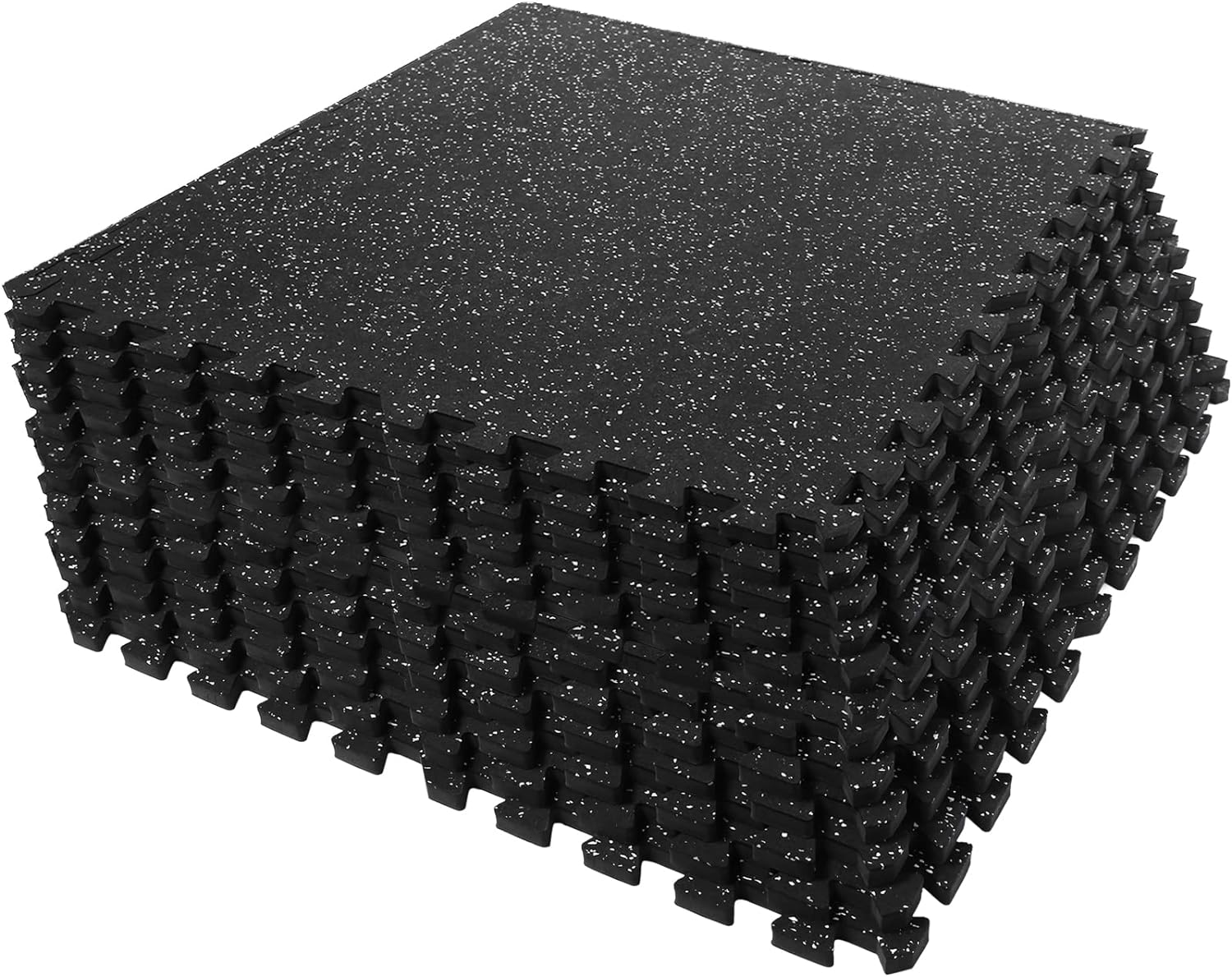  0.56“ Thick Exercise Equipment Mats, 48 Sq Ft Foam Mats with Rubber Top